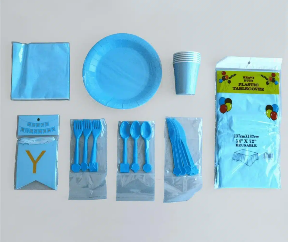 Party Set Box Blau - Für 6 Kinder