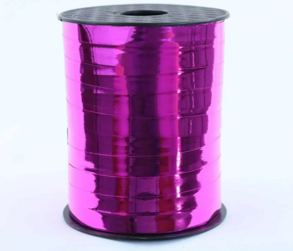 Rosa metallic Geschenkband - Ballonband - Polyband - 10mm x 250m