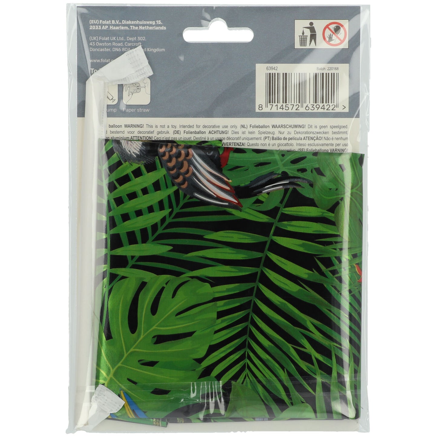 Zahl 2 Jungle Vibe Stehender Folienballon - 41 cm