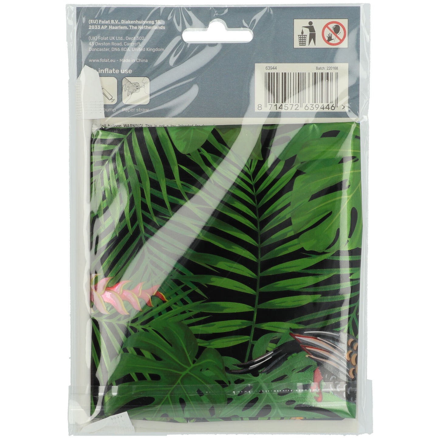 Zahl 4 Jungle Vibe Stehender Folienballon - 72 cm