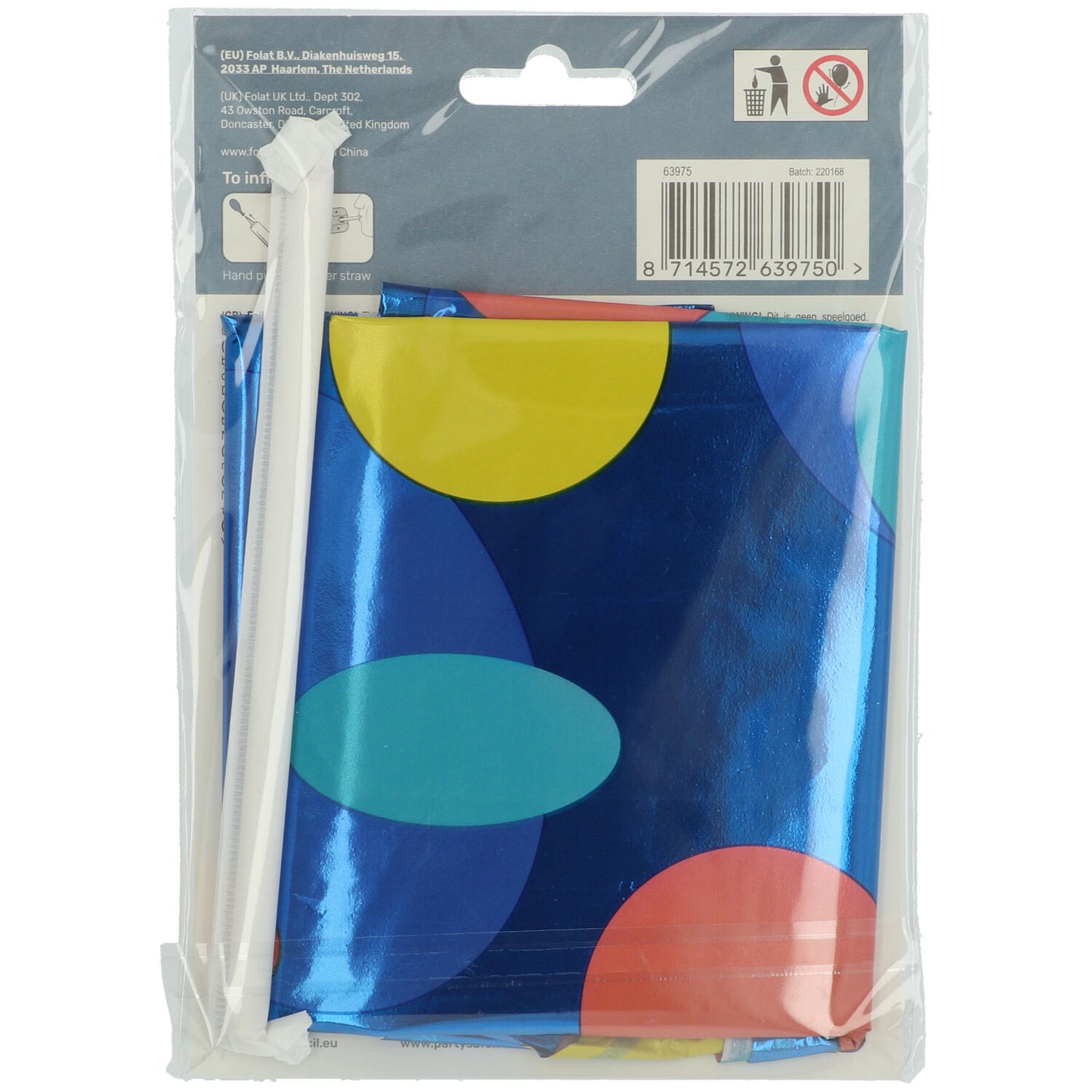 Zahl 5 Colorful Dots Stehender Folienballon - 72 cm