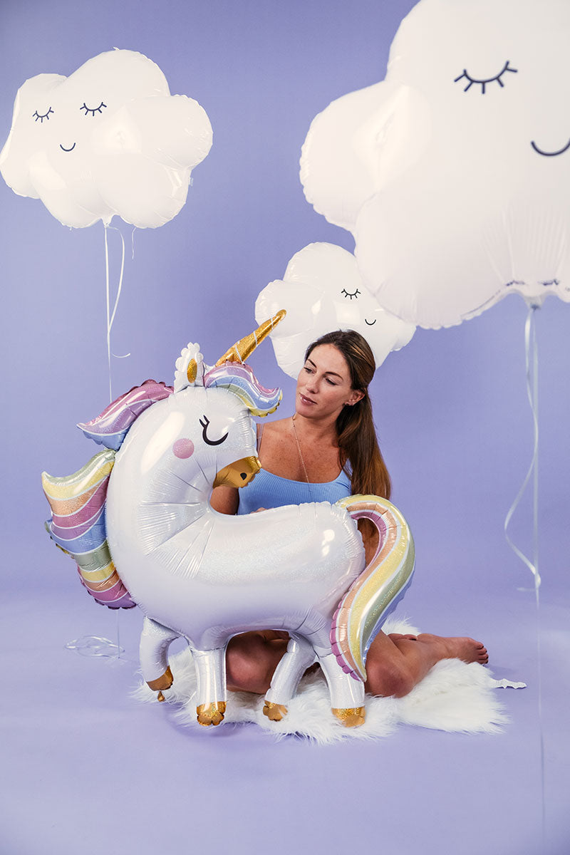 Einhorn Folienballon Glitter Pastell - 37"/94cm