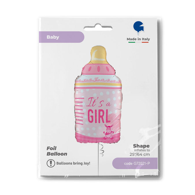 It's a Girl Babyflasche Folienballon - 25"/64cm